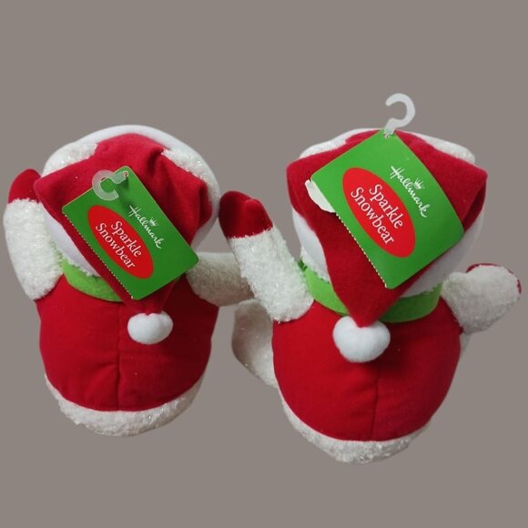 Hallmark Rare Sparkle Snowbear Plush Christmas Decor Set Of 2 - - Picture 2 of 16